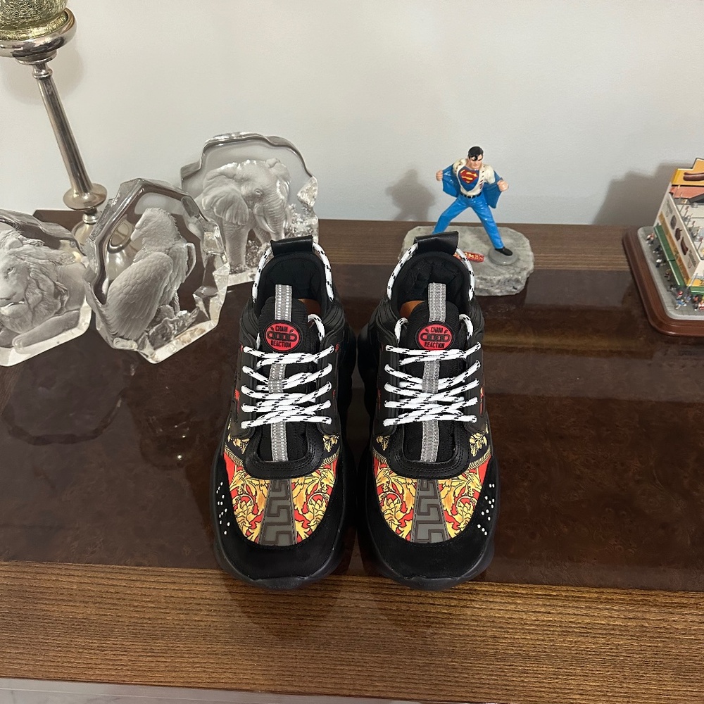 Versace Chain Reaction Sneakers/Tennis Shoes US 10 Made in Italy Preowned